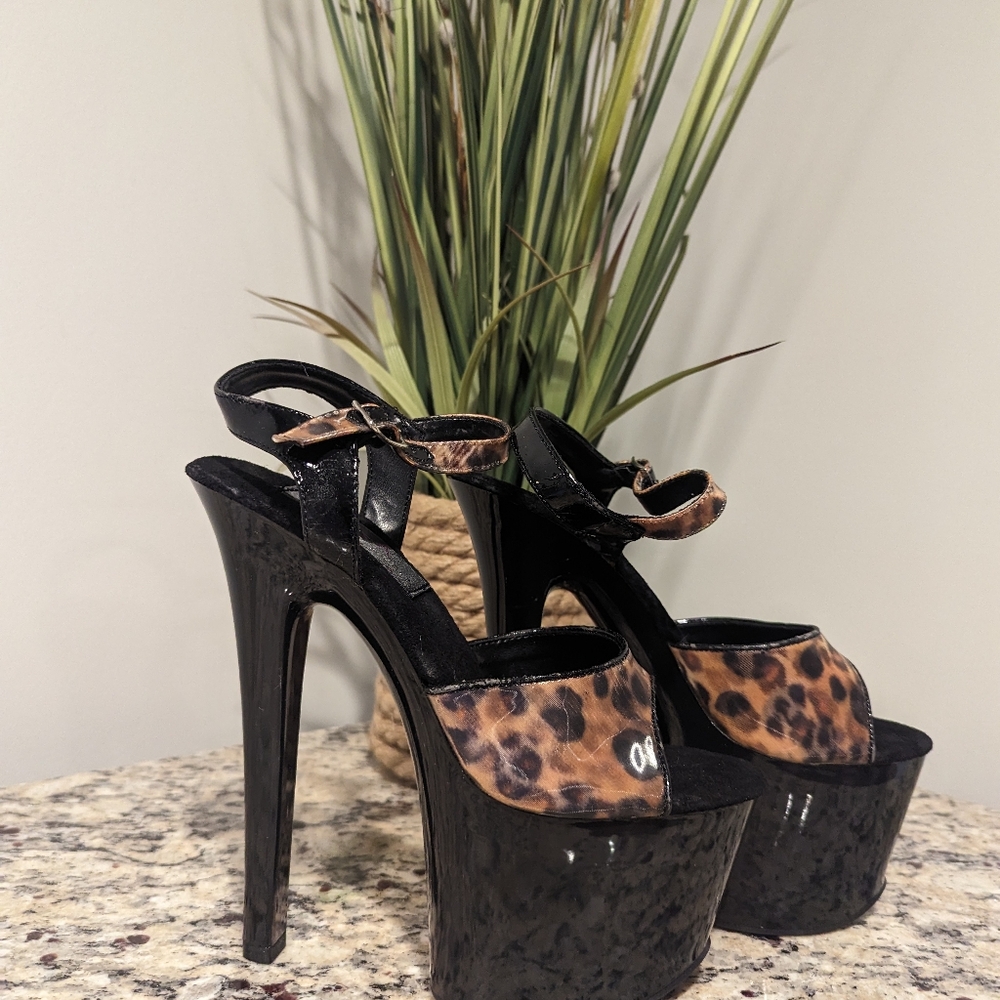 Cheetah Pleaser heels